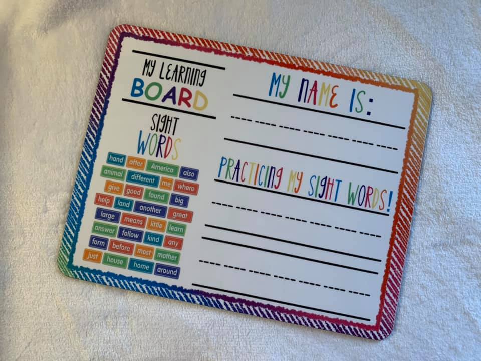 Learning & Chore boards