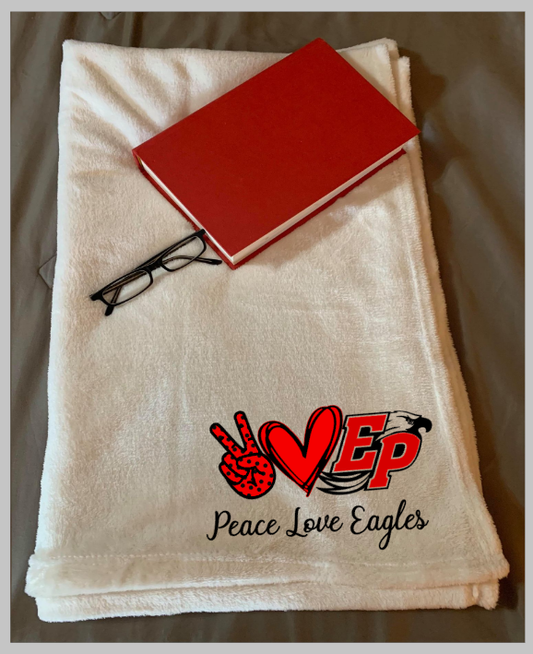 Peace Love Eagles Plush Blanket